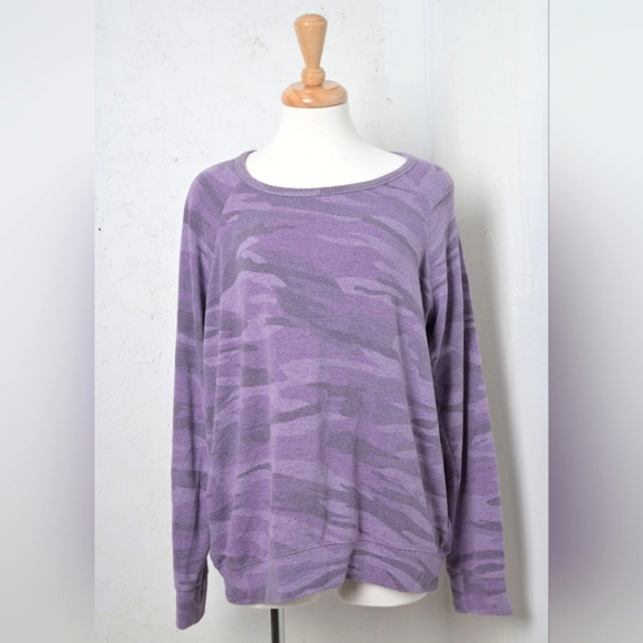 Buffalo D.B | Purple camo light wash crew neck long sleeved sweater - Picture 1 of 9